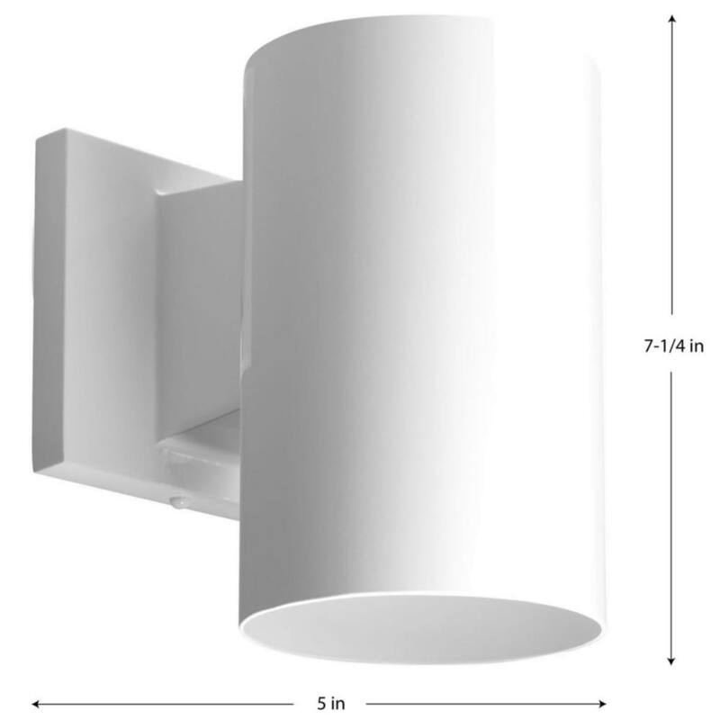Colección de cilindros de iluminación Progress 5" Linterna de pared moderna exterior blanca polimérica - P5712-30