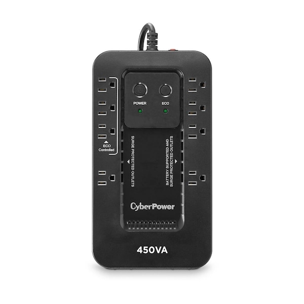 Cyberpower Sine Wave UPS, 450VA, Standby, Out: 120V AC In: 120V AC - CY481471
