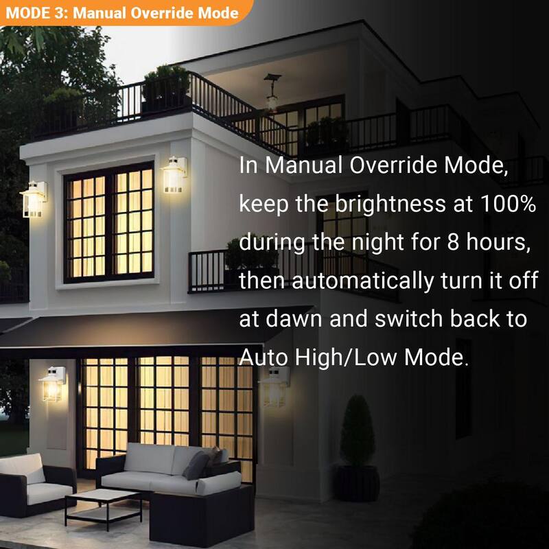 Lámpara de pared exterior con sensor de movimiento blanco Tivleed 10.83 pulgadas, con cableado duro de amanecer a atardecer, con No incluye focos - HGW291D02-WD062