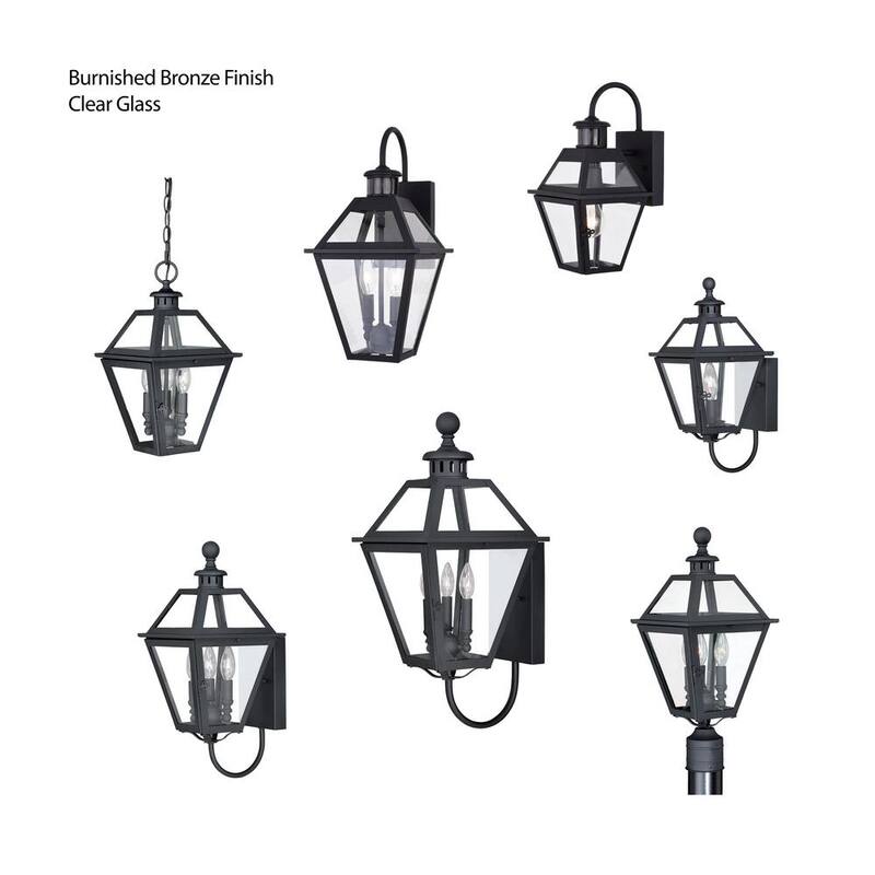 Lámpara de pared exterior tipo farol VAXCEL Nottingham con 3 luces en negro y cristal transparente - T0080