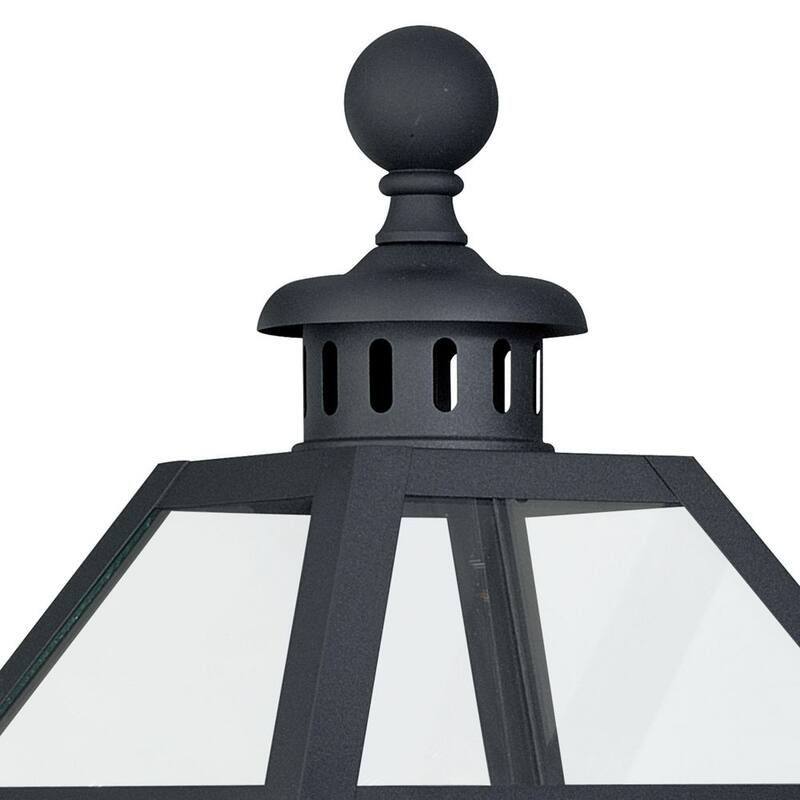Lámpara de pared exterior tipo farol VAXCEL Nottingham con 3 luces en negro y cristal transparente - T0080