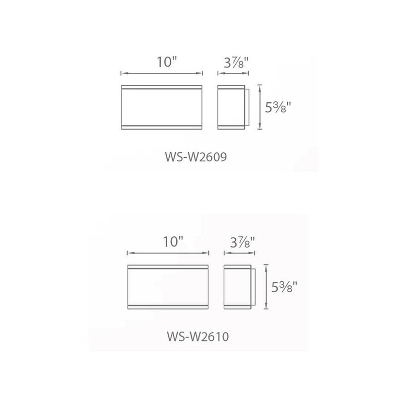 WAC Lighting Tubo 2 luces Bronce LED Luz de cilindro de pared interior o exterior semillena - WS-W2610-BZ