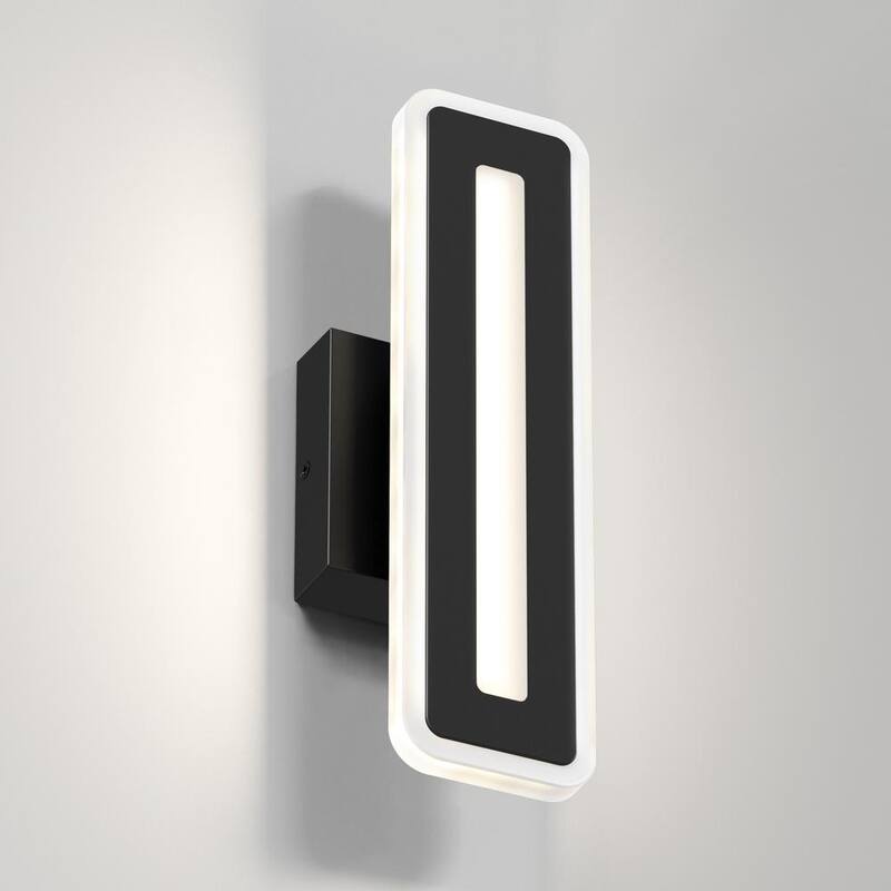 Artika Evasion Negro Moderno 3 CCT Integrado LED Luz para garaje y porche con cableado duro Linterna de luz de pared - OUT-EVC-BL