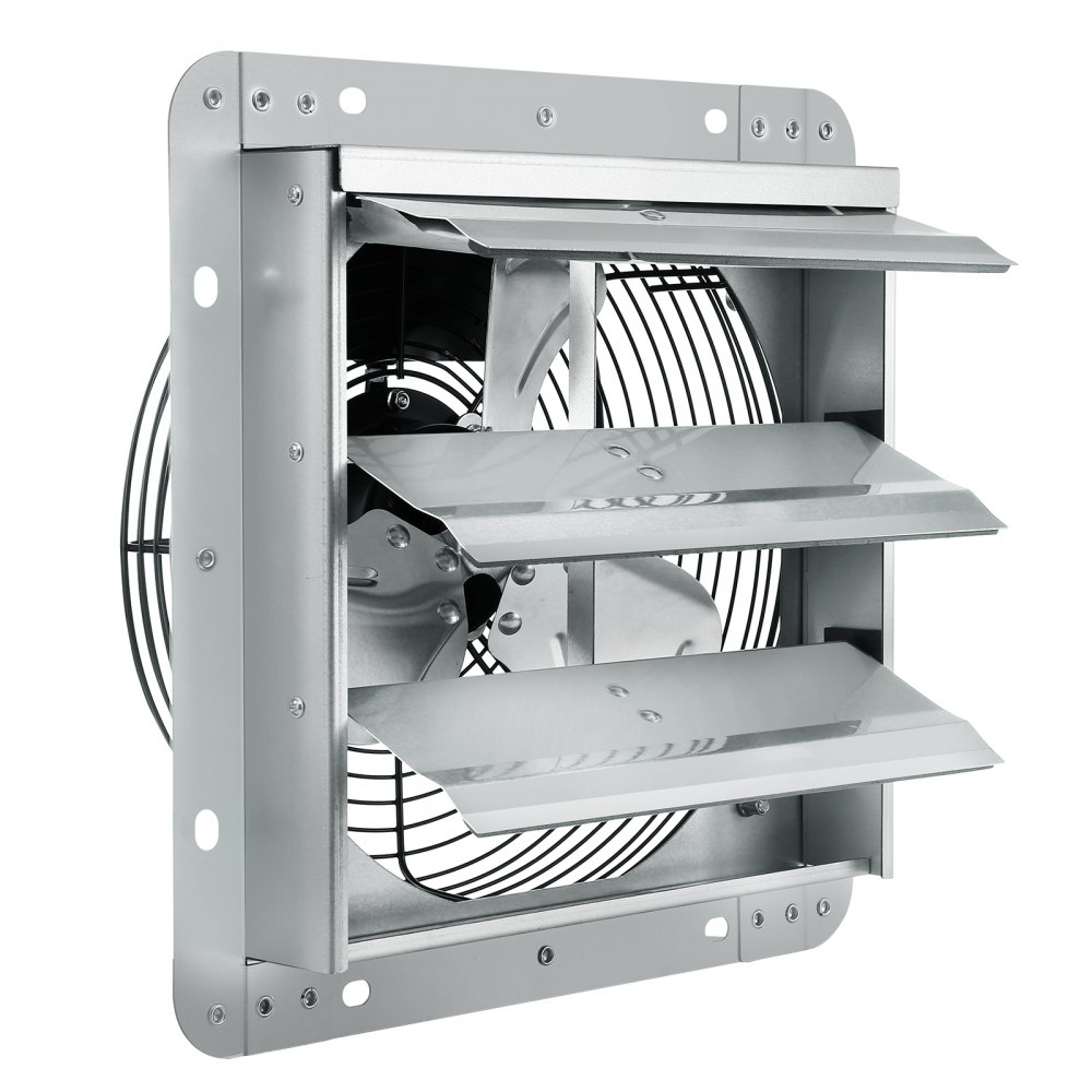 VEVOR 10'' Shutter Exhaust Fan, High-speed 820 CFM, Aluminum Wall Mount Attic Fan with AC-motor, Ventilation and Cooling for Greenhouses, Garages, Sheds, Shops, FCC - BYCSPQSDJAC10PBM8V1