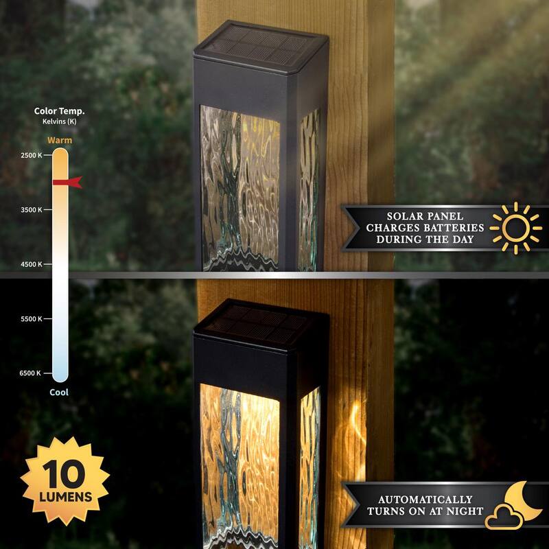 Lámpara de pared para exteriores CLASSY CAPS Lancaster con 4 luces de LED integradas en aluminio fundido negro y solar, montaje en pared 2700K (paquete de 4) - SWL888