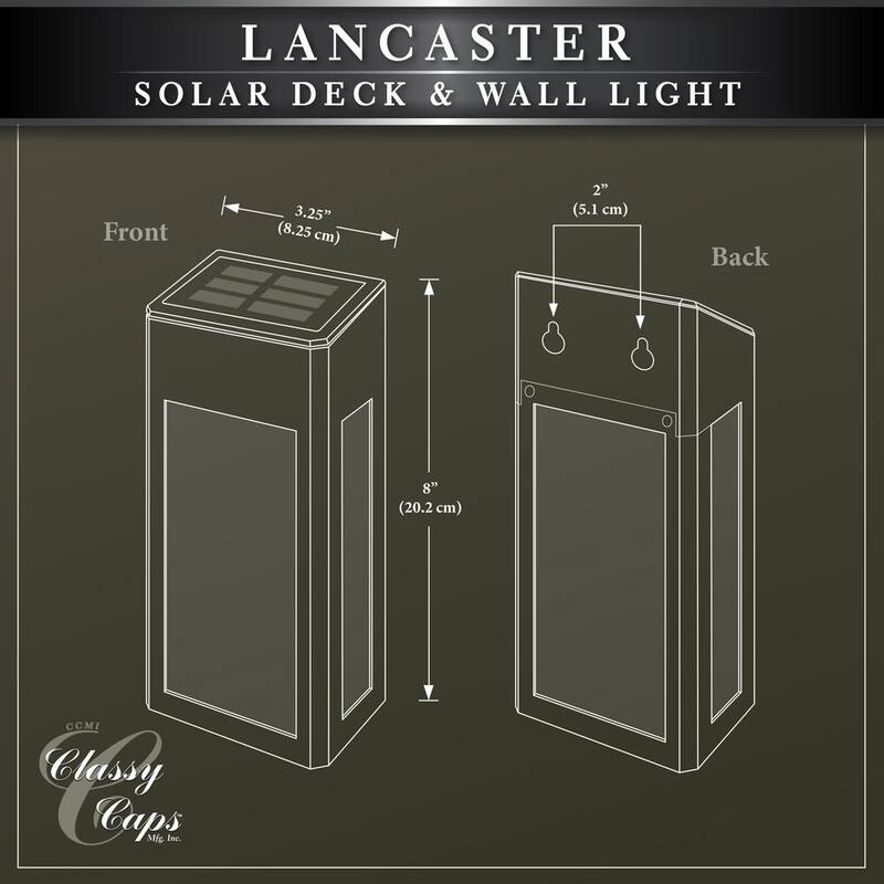 Lámpara de pared para exteriores CLASSY CAPS Lancaster con 4 luces de LED integradas en aluminio fundido negro y solar, montaje en pared 2700K (paquete de 4) - SWL888