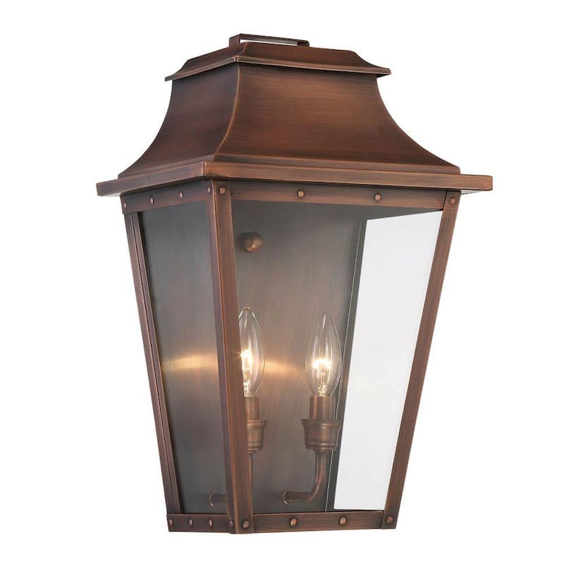 Acclaim Lighting Coventry Collection Linterna de Pared Exterior de 2 Luces con Patina de Cobre - 8424CP