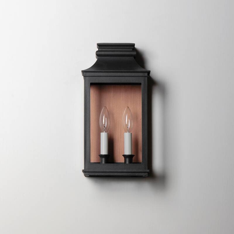 Maxim Lighting Savannah VX Aplique de Pared para Exteriores con Cableado Duro de 2 Luces en Negro - 40914