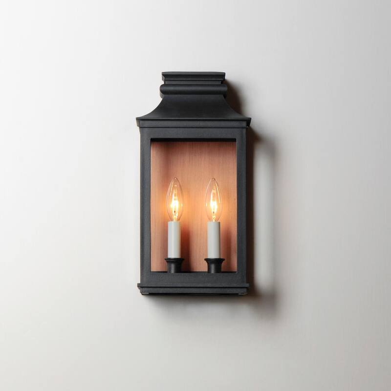 Maxim Lighting Savannah VX Aplique de Pared para Exteriores con Cableado Duro de 2 Luces en Negro - 40914