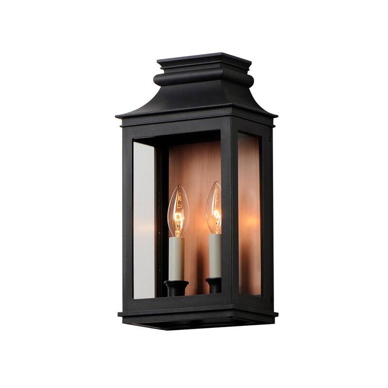 Maxim Lighting Savannah VX Aplique de Pared para Exteriores con Cableado Duro de 2 Luces en Negro - 40914