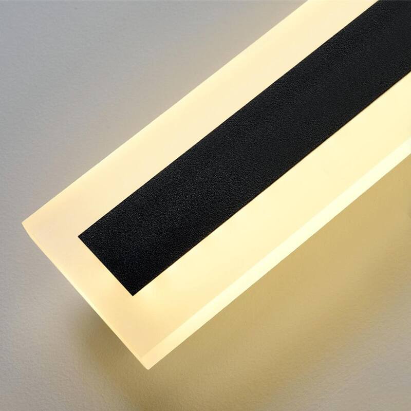 YANSUN 1-Luz Negra Moderna LED Integrada Lámpara de pared exterior a prueba de agua luz de porche Linterna de pared para jardín - H-WL035