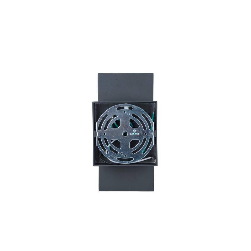 Colección de decoración para el hogar Keating, Lámpara de pared exterior LED de 2 luces en color gris oscuro con pantalla de PC opalina - 5193805118