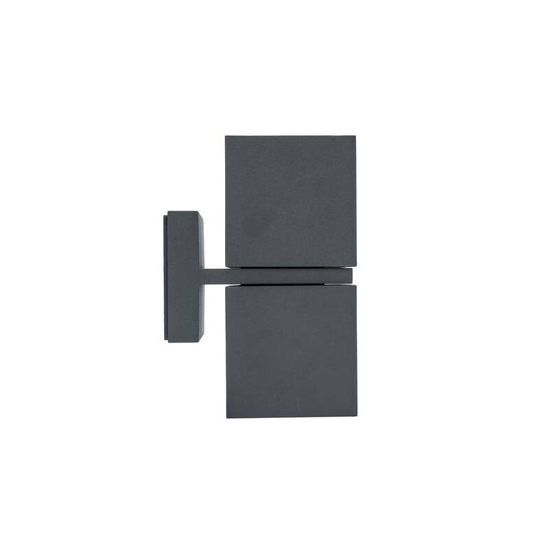 Colección de decoración para el hogar Keating, Lámpara de pared exterior LED de 2 luces en color gris oscuro con pantalla de PC opalina - 5193805118