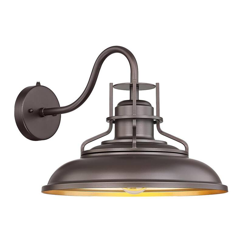 JAZAVA 18 pulgadas. Luz de pared de brazo oscuro de aceite frotado al bronce para exteriores con sensor de anochecer a amanecer a prueba de agua sin bombillas incluidas - HD4FY151WLPCORB