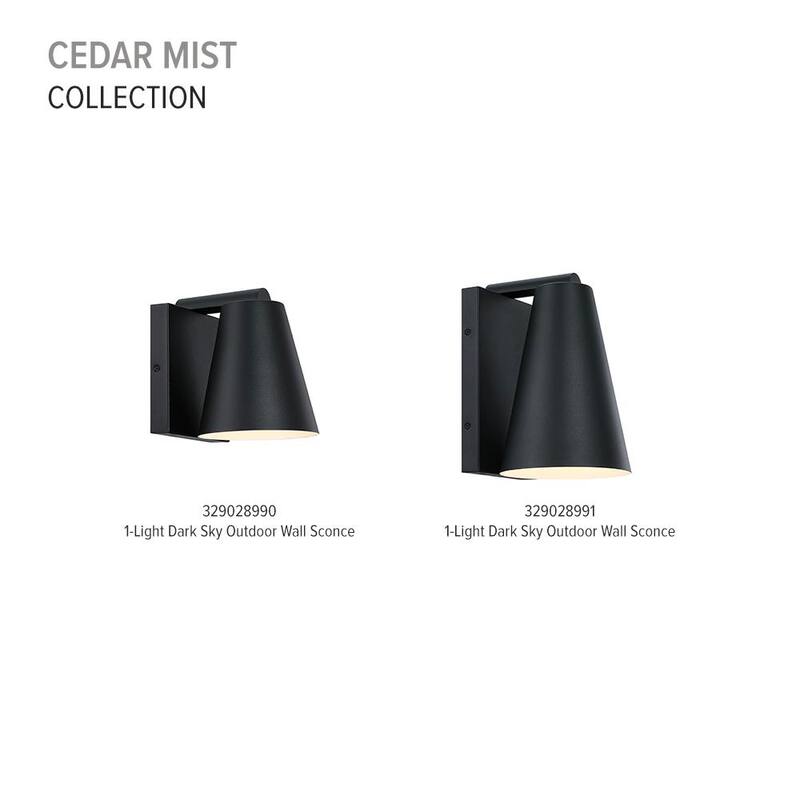 Linterna de candelabro de pared Designers Fountain Cedar Mist Negro Dark Sky para exteriores, con cableado duro y sin focos incluidos - D326M-11EW-BK