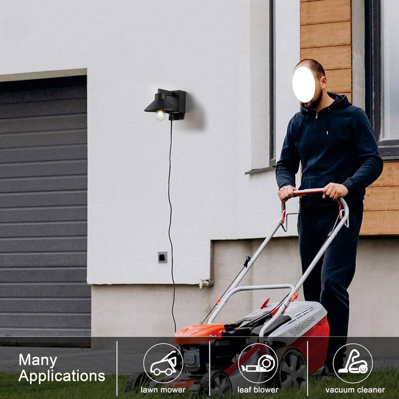 Laplusbelle 1 luz negra mate para exteriores con tomacorriente GFCI empotrado y aplique para granero 2-Pack - LA2286-2W