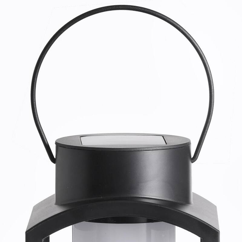 Linterna solar exterior integrada LED Hampton Bay Black de anochecer a amanecer - 92449