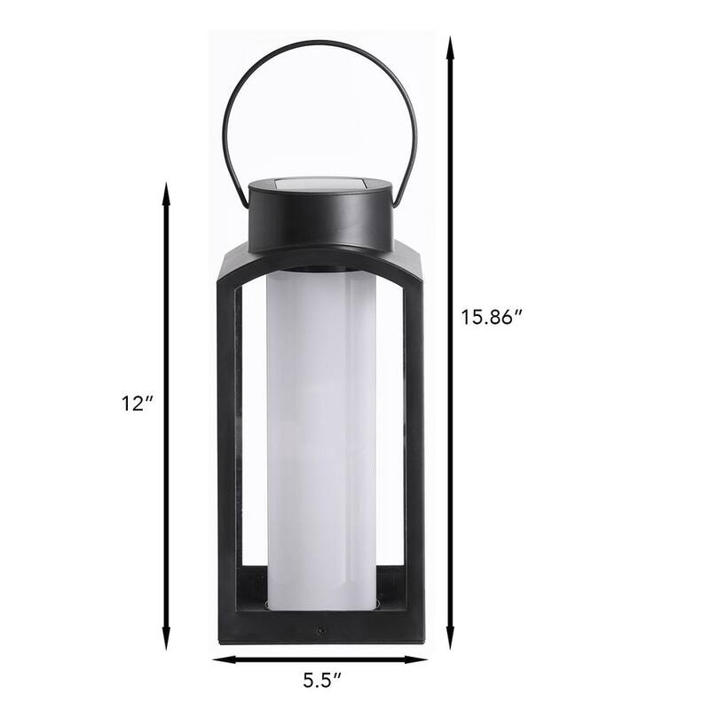 Linterna solar exterior integrada LED Hampton Bay Black de anochecer a amanecer - 92449