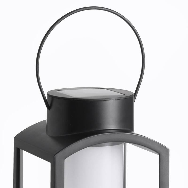 Linterna solar exterior integrada LED Hampton Bay Black de anochecer a amanecer - 92449