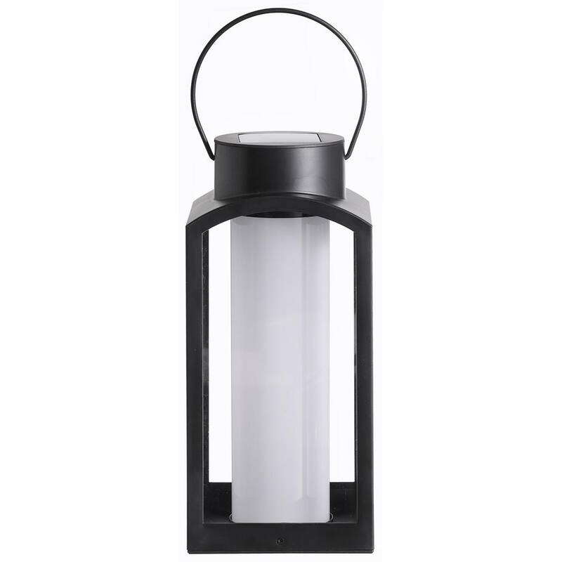 Linterna solar exterior integrada LED Hampton Bay Black de anochecer a amanecer - 92449