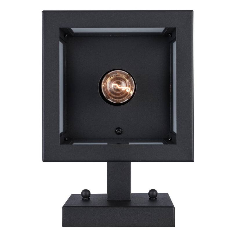 Bel Air Lighting Oxford 12.5 pulgadas 1 luz Aparato de luz para pared exterior moderno negro con cristal transparente - 40750 BK