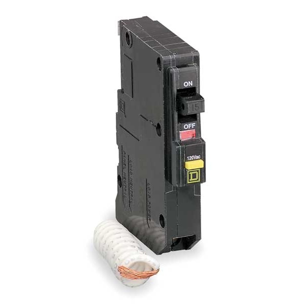 Square D Miniature Circuit Breaker, QO Series, 15A, 1 Pole, 120/240V AC, 10kA at 120V AC - QO115AFI