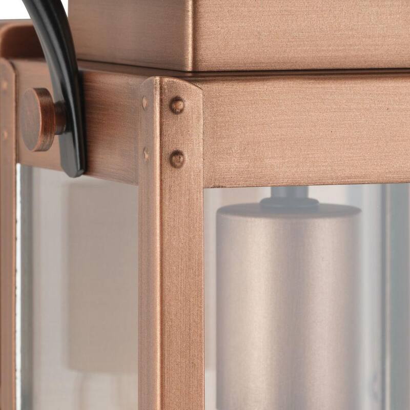 Lámpara de pared de exterior tipo Linterna de bronce antiguo y cobre de la serie Union Square de Progress Lighting de 6.5 pulgadas y 1 luz - P560004-169