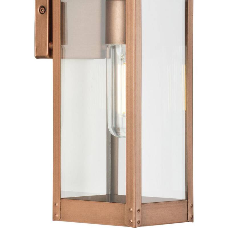 Lámpara de pared de exterior tipo Linterna de bronce antiguo y cobre de la serie Union Square de Progress Lighting de 6.5 pulgadas y 1 luz - P560004-169