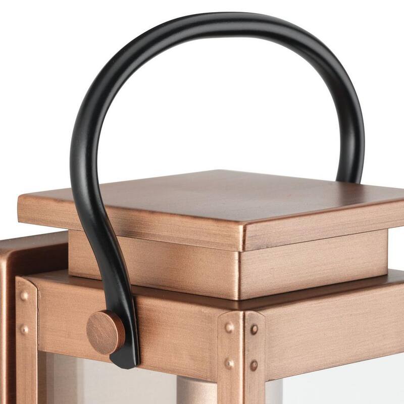Lámpara de pared de exterior tipo Linterna de bronce antiguo y cobre de la serie Union Square de Progress Lighting de 6.5 pulgadas y 1 luz - P560004-169