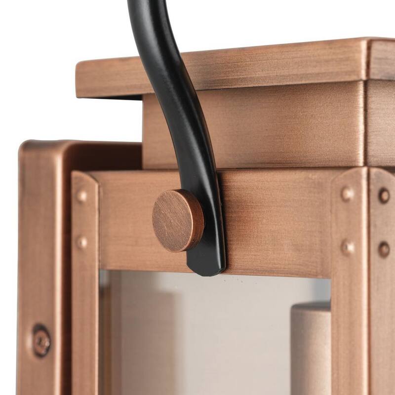 Lámpara de pared de exterior tipo Linterna de bronce antiguo y cobre de la serie Union Square de Progress Lighting de 6.5 pulgadas y 1 luz - P560004-169