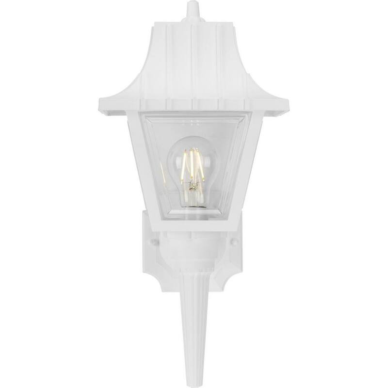 Lámpara de pared grande de exterior tradicional con pantalla acrílica biselada blanca clara de 1 luz de la colección Mansard de Progress Lighting - P5815-30.