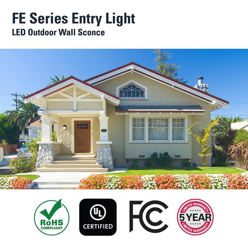 Lámpara de pared para exteriores HALO FE de 1 luz en bronce con LED y sensor de noche a amanecer - FE12S40FDB