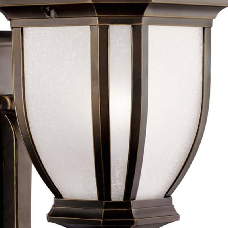 Lámpara de pared de exterior de bronce frotado KICHLER Salisbury de 1 luz con cableado duro y sin bombillas incluidas (paquete de 1) - 9041RZ