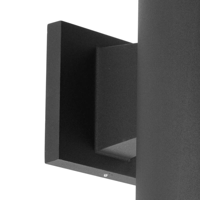 Colección de cilindros de iluminación Progress 5" Negro Linterna de pared LED moderna para exteriores hacia arriba y hacia abajo para entrada y cochera - P5675-31/30K