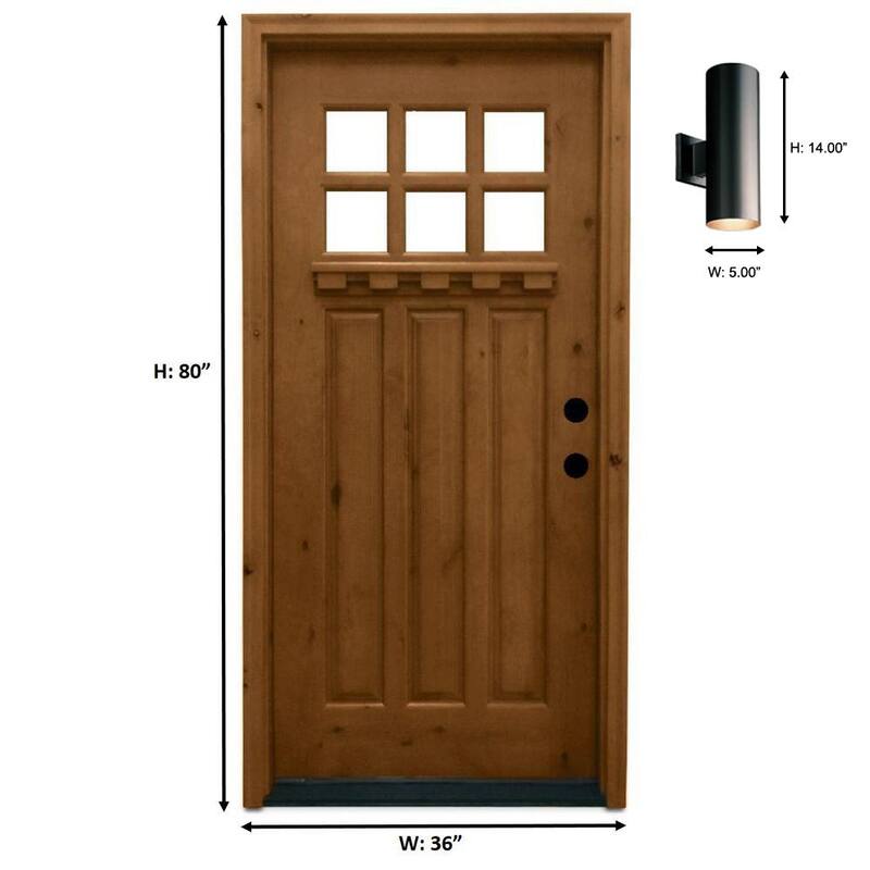 Colección de cilindros de iluminación Progress 5" Negro Linterna de pared LED moderna para exteriores hacia arriba y hacia abajo para entrada y cochera - P5675-31/30K