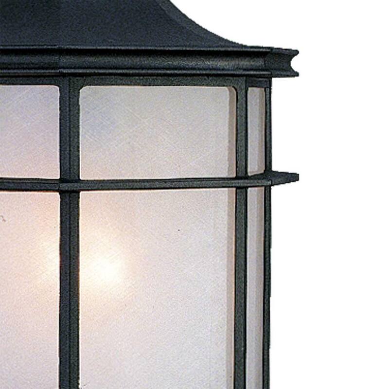 Luz de Coach Exterior con Cableado Duro y Lente Acrílica Blanca para Volumen de Iluminación Negra - V8879-5