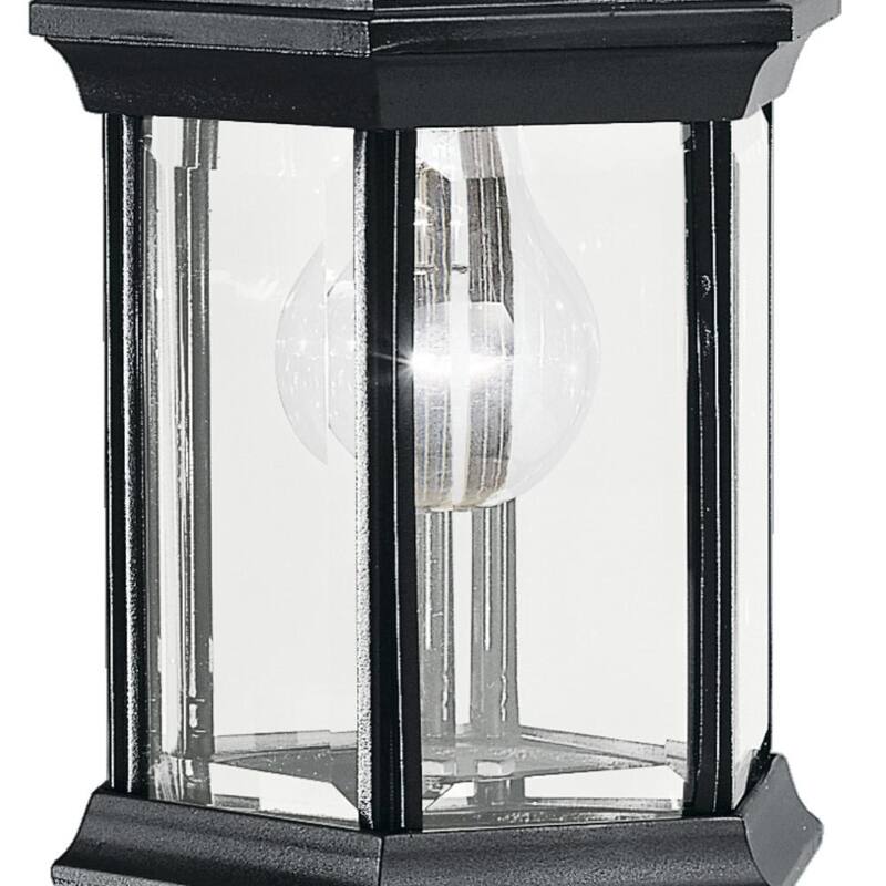 KICHLER Chesapeake 11.75 pulg. 1-Luz Farol de Pared Exterior con Cableado Duro y sin Bombillas Incluidas (Paquete de 1) - 9776BK