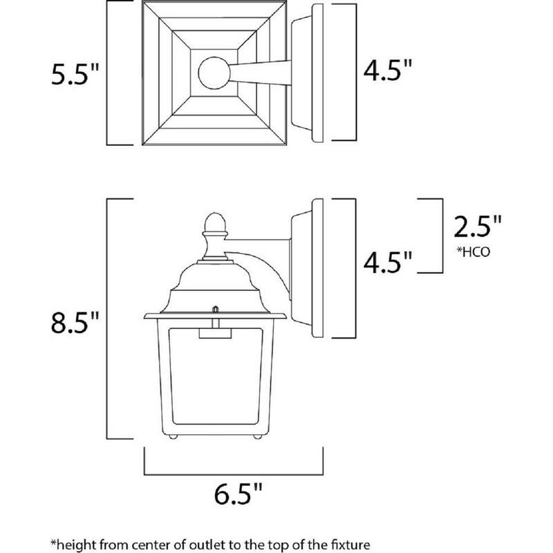 Lámpara de pared exterior negra con un foco y un ancho de 5.5 pulgadas de la marca Maxim Lighting - 66924BK