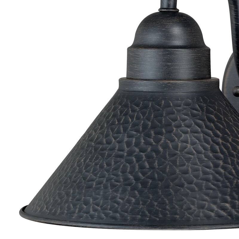 VAXCEL Outland Lámpara de pared exterior de faro de granero de granja en negro y dorado con luz de noche a amanecer de 1 luz - T0197