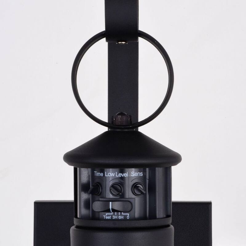 VAXCEL Chatham Negro Costero Lámpara de Pared Exterior con Sensor de Movimiento Crepuscular a Nocturno Vidrio Transparente - T0606