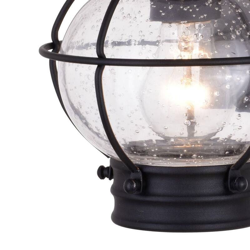 VAXCEL Chatham Negro Costero Lámpara de Pared Exterior con Sensor de Movimiento Crepuscular a Nocturno Vidrio Transparente - T0606