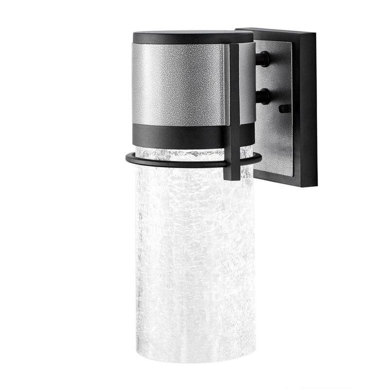 Colección de decoradores para el hogar 11.5 in. Majestic 11.5 in. Luminaria de pared exterior integrada con luz LED negra de voltaje de línea - HB7064-306