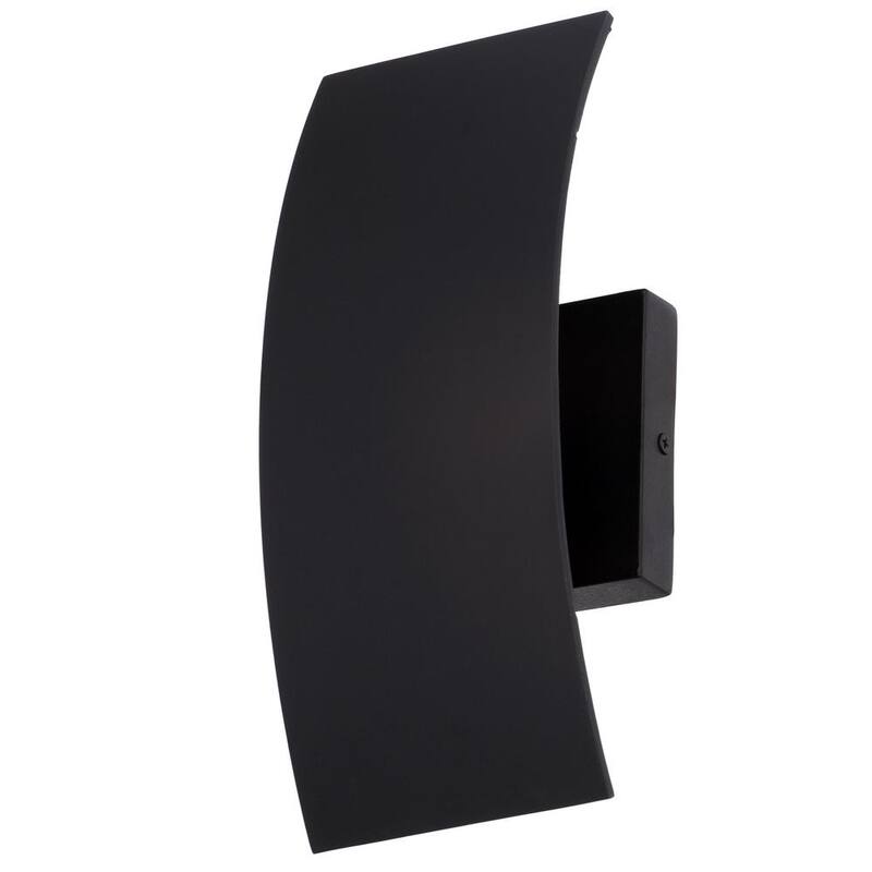Colección de decoradores de hogar Gardi 11.75 in. 1-Luz Linterna de Pared Linterna de Pared de Exterior Integrada LED en Negro Arena con Vidrio Grabado - 23720
