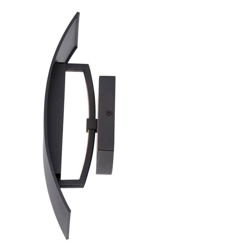 Colección de decoradores de hogar Gardi 11.75 in. 1-Luz Linterna de Pared Linterna de Pared de Exterior Integrada LED en Negro Arena con Vidrio Grabado - 23720