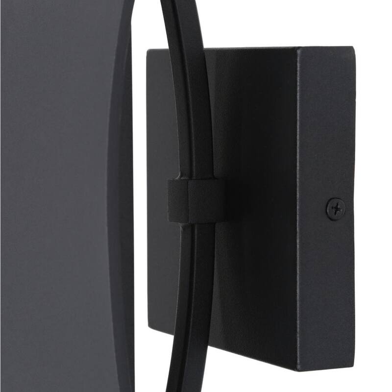 Colección de decoradores de hogar Gardi 11.75 in. 1-Luz Linterna de Pared Linterna de Pared de Exterior Integrada LED en Negro Arena con Vidrio Grabado - 23720