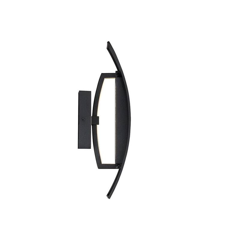 Colección de decoradores de hogar Gardi 11.75 in. 1-Luz Linterna de Pared Linterna de Pared de Exterior Integrada LED en Negro Arena con Vidrio Grabado - 23720