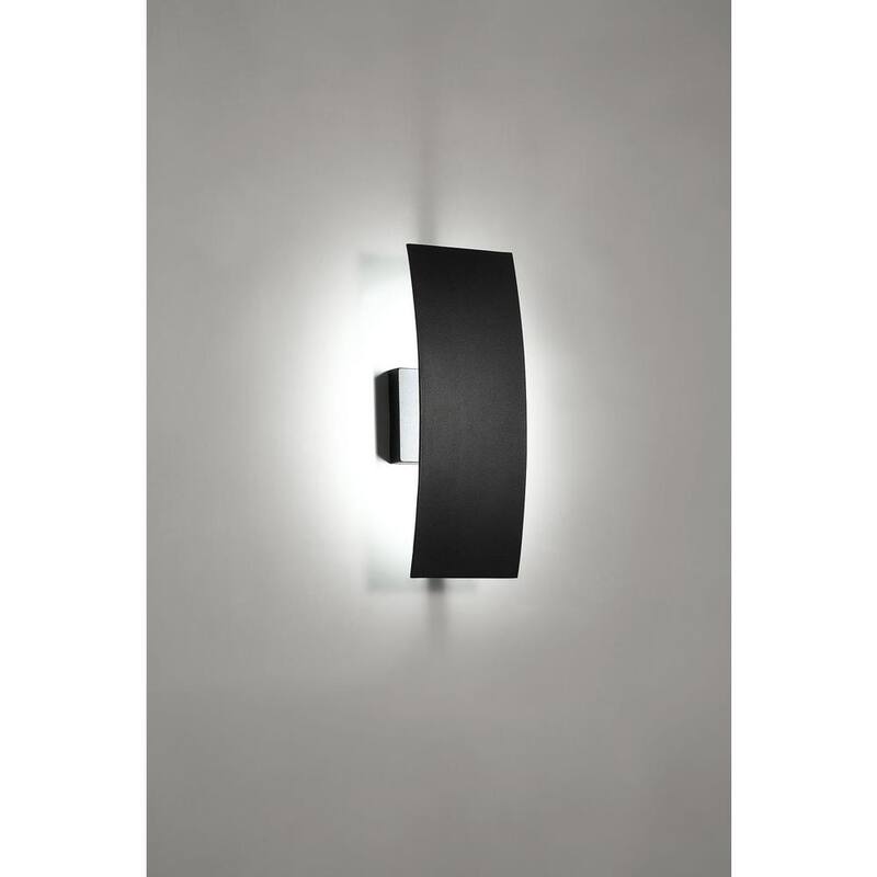 Colección de decoradores de hogar Gardi 11.75 in. 1-Luz Linterna de Pared Linterna de Pared de Exterior Integrada LED en Negro Arena con Vidrio Grabado - 23720