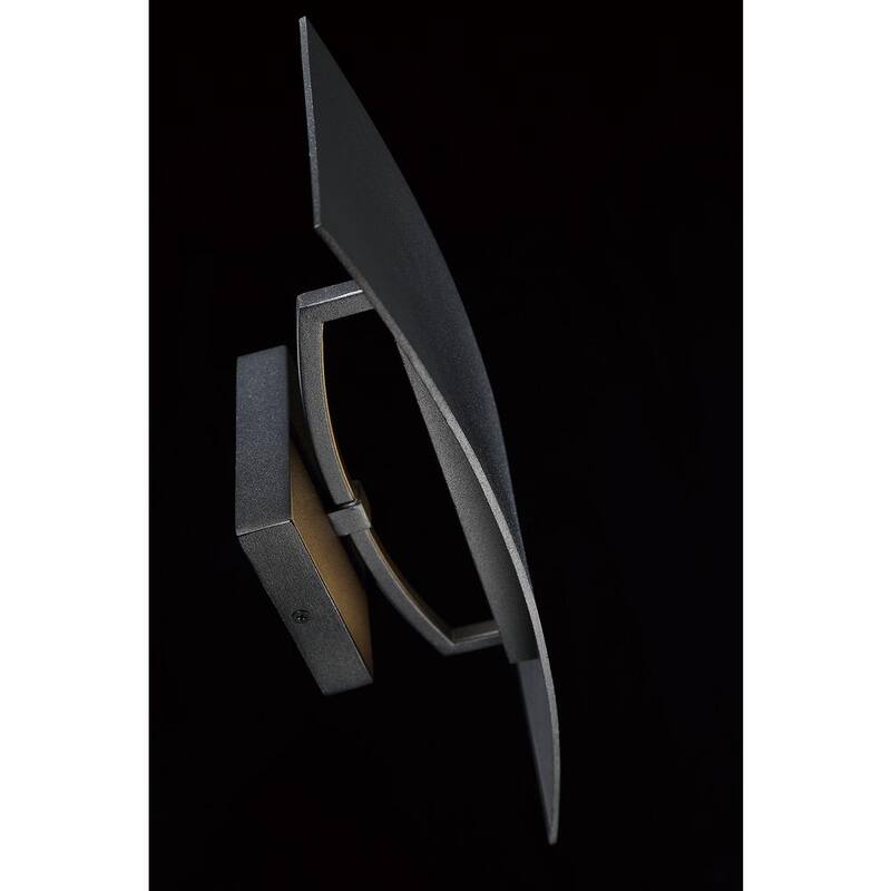 Colección de decoradores de hogar Gardi 11.75 in. 1-Luz Linterna de Pared Linterna de Pared de Exterior Integrada LED en Negro Arena con Vidrio Grabado - 23720