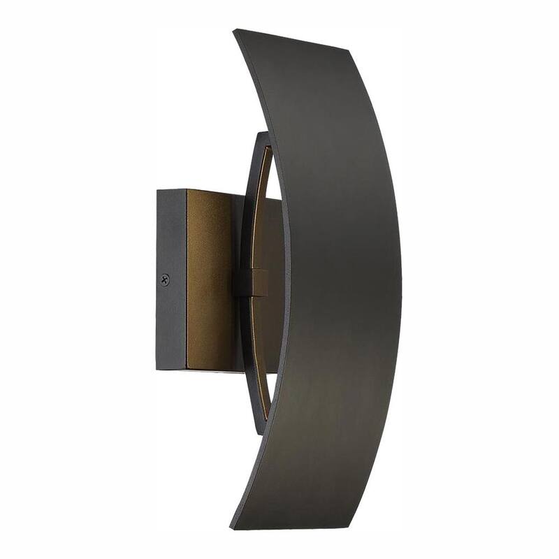 Colección de decoradores de hogar Gardi 11.75 in. 1-Luz Linterna de Pared Linterna de Pared de Exterior Integrada LED en Negro Arena con Vidrio Grabado - 23720