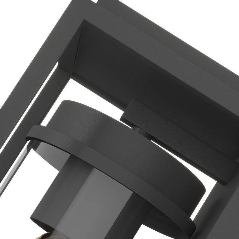 Maxax Montpelier 12.3 in. H Sand Black Anochecer al Amanecer Exterior alámbrico Rectangular Aplique de Pared sin Bombilla Incluida - MX7005-W1BK